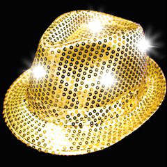 Sombrero con luz LED amarillo