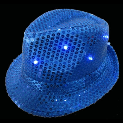 Sombrero con luz LED azul