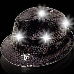 Sombrero con luz LED negro